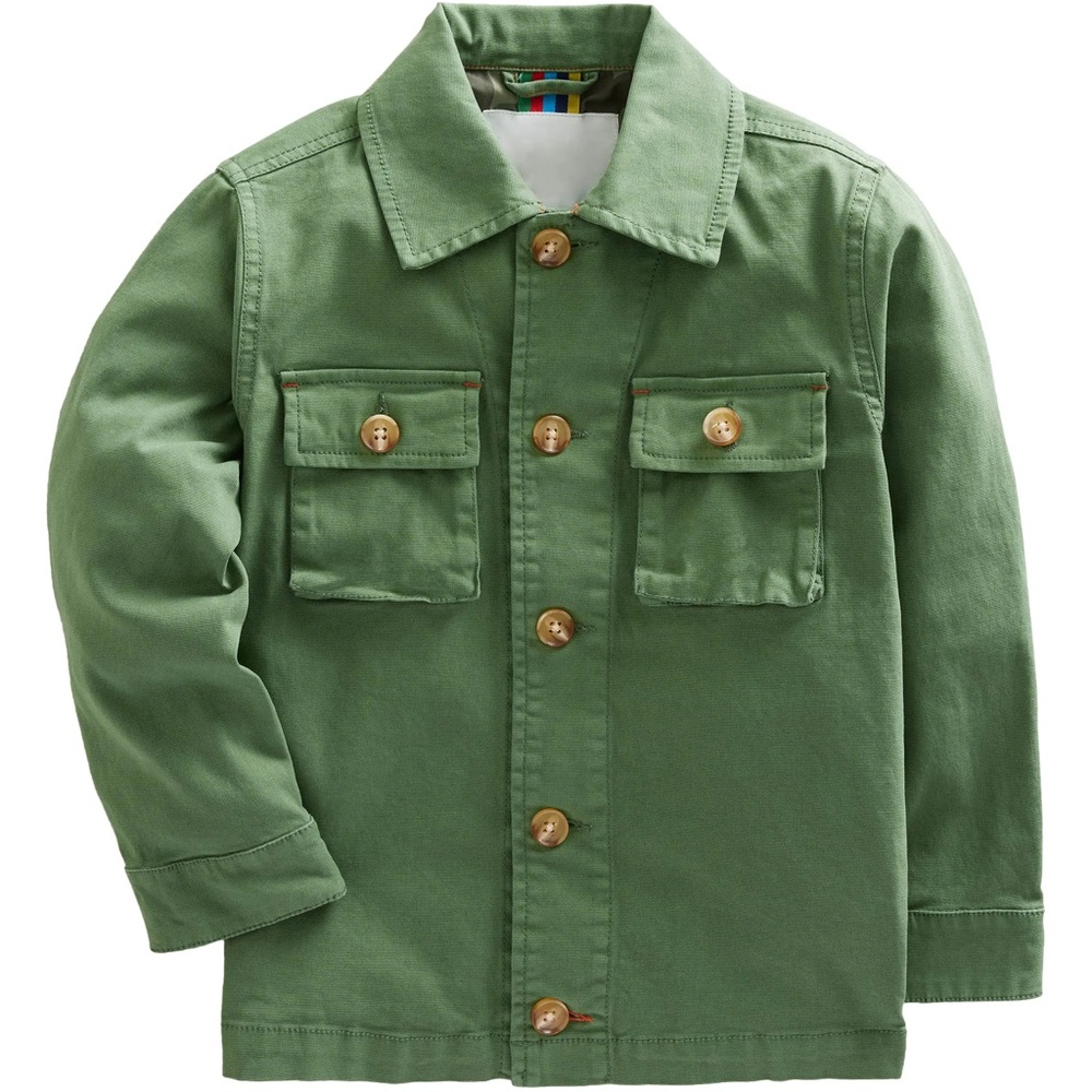 MINI BODEN Kids' Stretch Cotton Utility Jacket in Safari Green